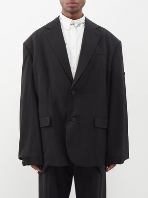 Balenciaga - Single-breasted Barathea-wool Oversized Blazer - Mens - Black