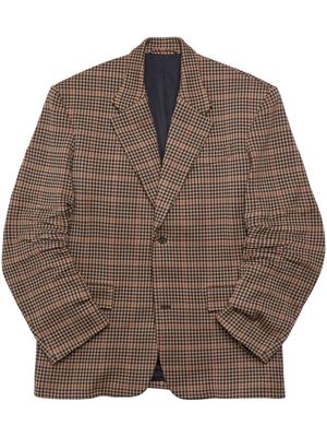 Balenciaga single-breasted check-pattern blazer - Brown