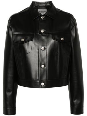 Balenciaga single-breasted leather jacket - Black