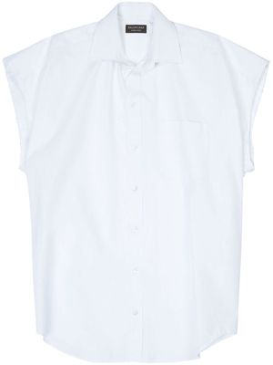 Balenciaga sleeveless button-up shirt - White