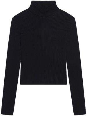 Balenciaga slogan-print roll-neck jumper - Black