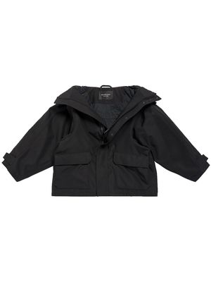 Balenciaga slouch-hood parka coat - Black