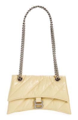 Balenciaga Small Crush Quilted Leather Crossbody Bag in Butter Yellow