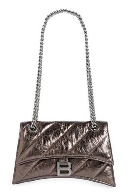 Balenciaga Small Crush Quilted Leather Shoulder Bag in Dark Bronze