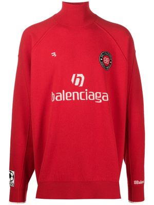 Balenciaga Soccer knitted jumper - Red