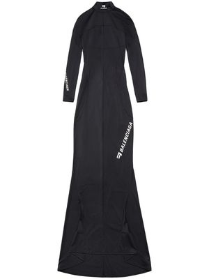 Balenciaga Sporty B long-sleeve maxi dress - Black