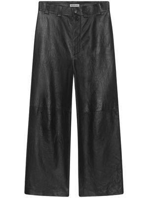 Balenciaga straight-leg leather trousers - Black