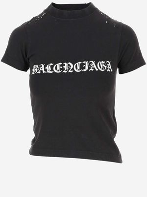 Balenciaga Stretch Cotton T-shirt With Logo