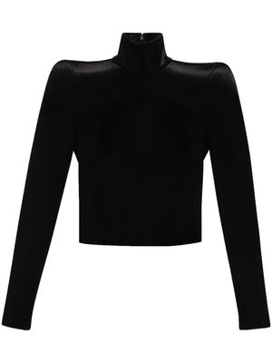 Balenciaga stretch-velvet top - Black