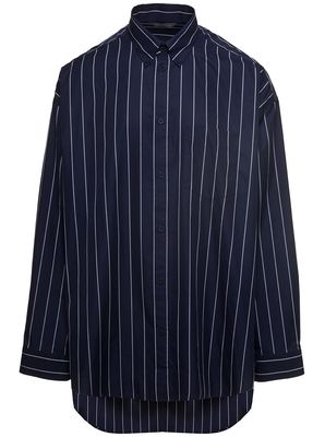 Balenciaga Striped Blouse With Contrasting Logo