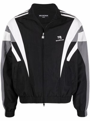 Balenciaga striped logo track jacket - Black