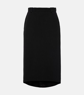 Balenciaga Striped wool midi skirt