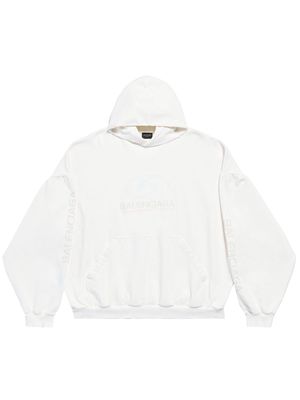 Balenciaga Surfer logo-print cotton hoodie - Neutrals