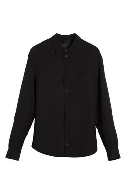 Balenciaga Tailored Wool Blend Shirt Jacket in Black