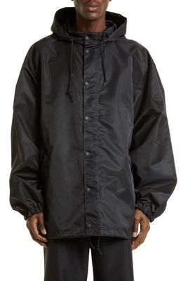 Balenciaga Tape Logo Graphic Windbreaker in Black