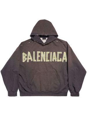 Balenciaga Tape Type distressed hoodie - Grey