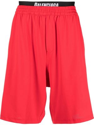 Balenciaga technical-mesh jersey swim shorts - Red