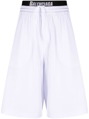 Balenciaga technical-mesh jersey swim shorts - White