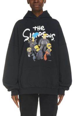 Balenciaga The Simpsons™ Oversize Organic Cotton Hoodie in Black