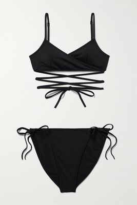 Balenciaga - Tie-detailed Stretch Bikini - Black