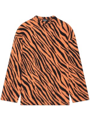 Balenciaga tiger-intarsia wool jumper - Orange