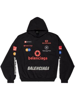 Balenciaga Top League logo-print hoodie - Black