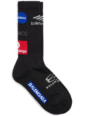Balenciaga Top League logo-print socks - Black