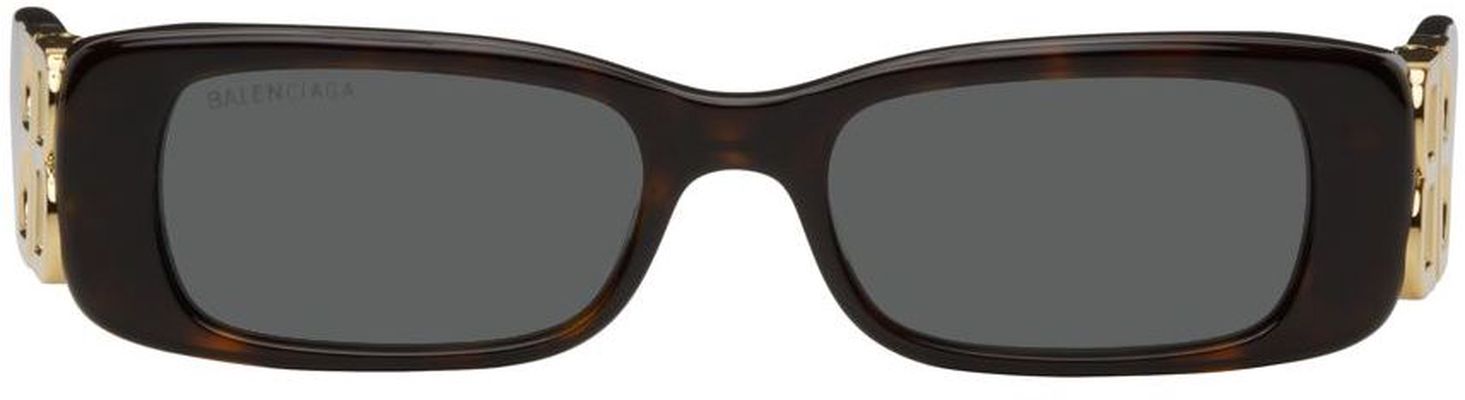 Balenciaga Tortoiseshell Rectangular Sunglasses