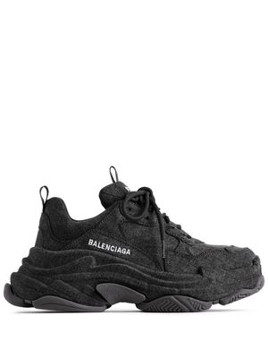 Balenciaga Triple S denim sneakers - Black