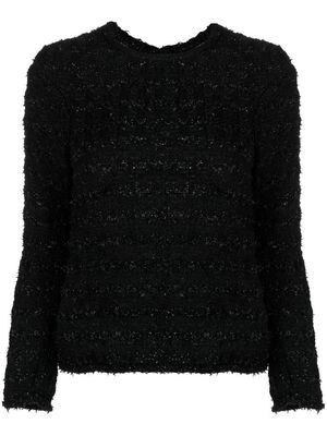 Balenciaga tweed button-back blouse - Black