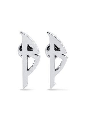 Balenciaga Typo stud earrings - Silver