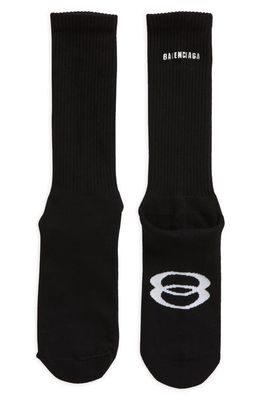 Balenciaga Unity Sports Crew Socks in Black/White