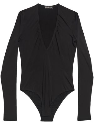 Balenciaga V-neck long-sleeves bodysuit - Black