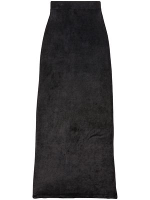 Balenciaga velvet-effect high-waisted skirt - Black