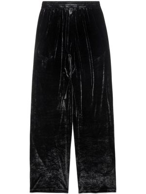 Balenciaga velvet-effect straight-leg trousers - Black