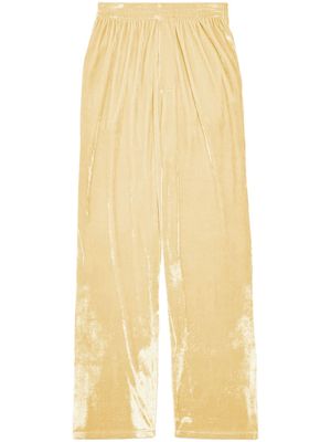 Balenciaga velvet-effect straight-leg trousers - Yellow