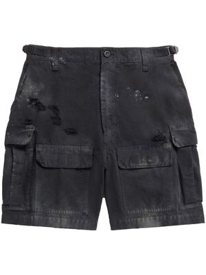 Balenciaga washed cotton shorts - Black