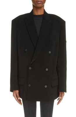 Balenciaga Washed Wool Jacket in Black