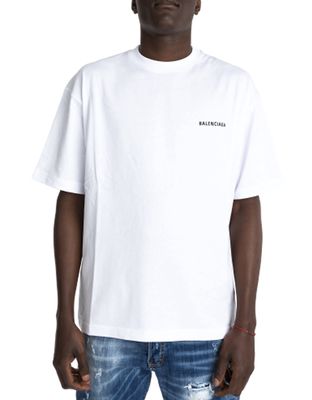 Balenciaga White T-shirt Logo Medium Fit