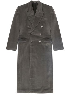 Balenciaga wide-shoulder double-breasted coat - Grey