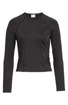 Balenciaga Women's Fitted Athletic Long Sleeve Top in Black/White