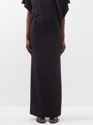 Balenciaga - Wool-barathea Column Skirt - Womens - Black