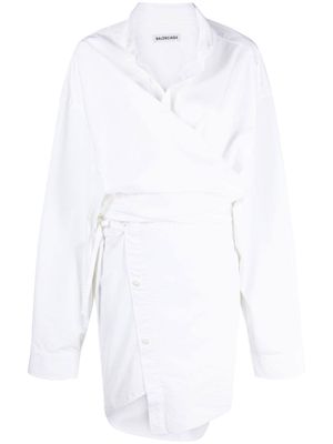 Balenciaga wrap shirt dress - White