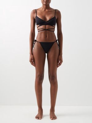 Balenciaga - Wraparound Triangle Bikini - Womens - Black