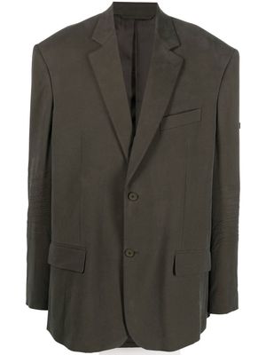 Balenciaga wrinkled-detailing oversized blazer - Green