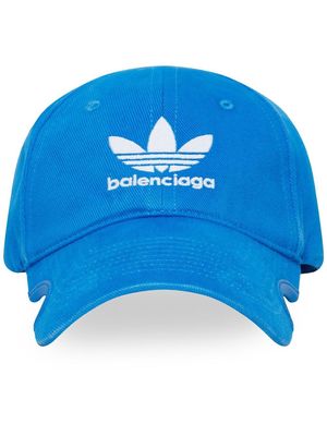 Balenciaga x adidas logo-embroidered cut-out cap - Blue