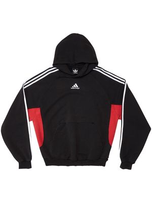 Balenciaga x adidas logo-embroidered hoodie - Black