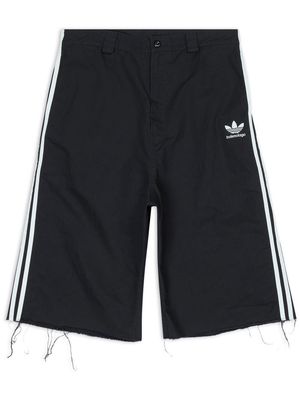 Balenciaga x Adidas stripe-detail track shorts - Black