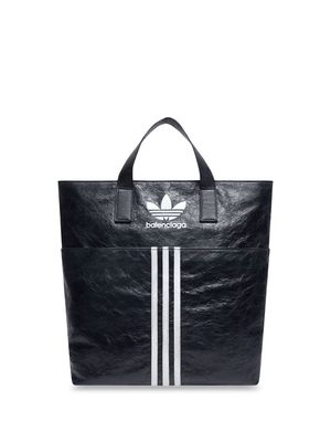 Balenciaga x Adidas trefoil-logo tote bag - Black