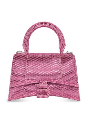 Balenciaga XS crystal-embellished Hourglass tote bag - Pink